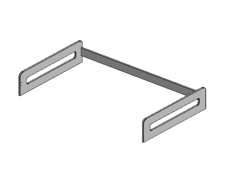 Retro sengehest i fuld længde med hoved- og fodende - length safety rail with 2 bed ends - Cafélatte - 55 - 90*160cm