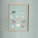 Læringsplakat til børn "Farm animals" - inkl. egetræsramme
