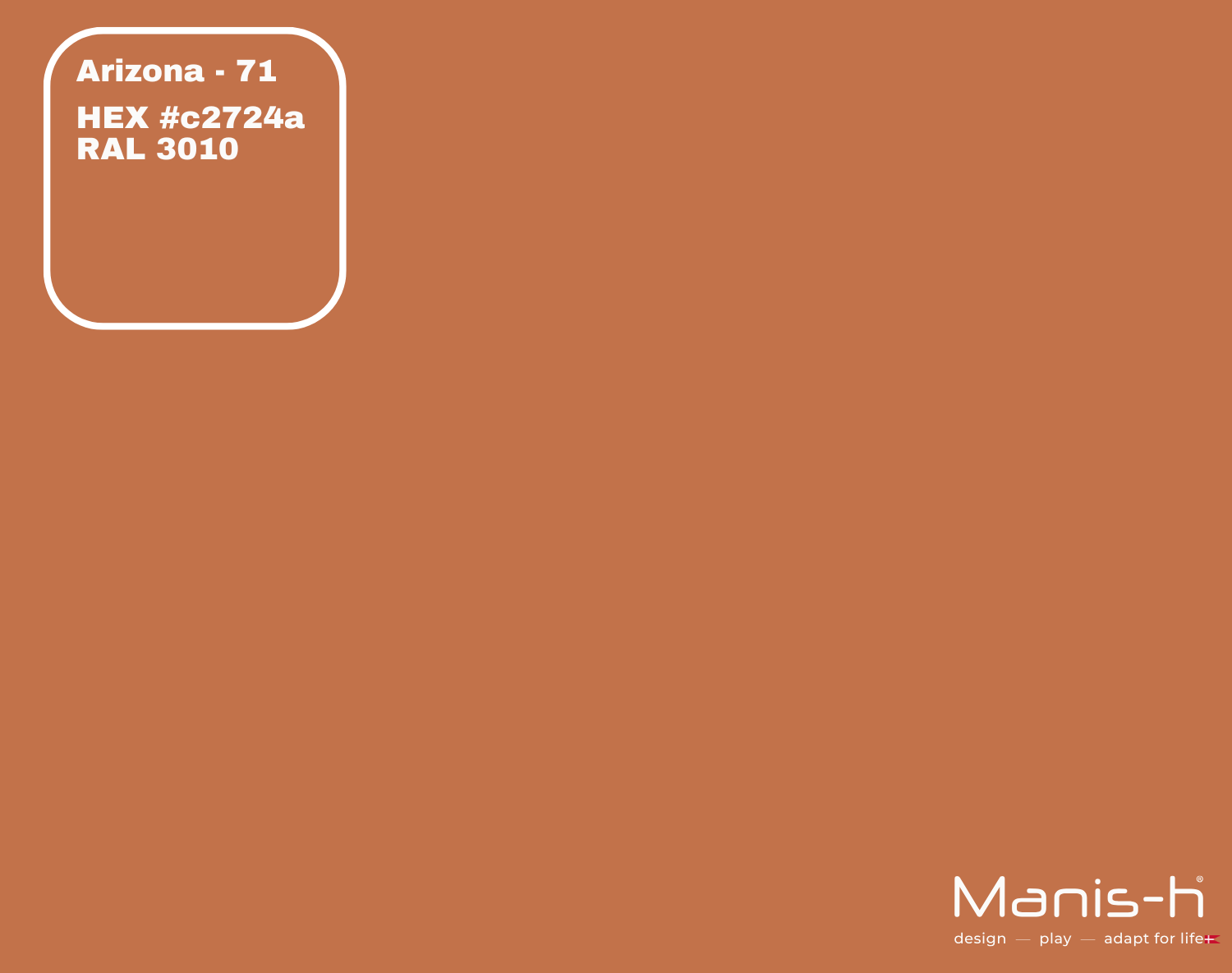 Manis-h Arizona farveprøve i RAL 3010 med hexkode c2724a