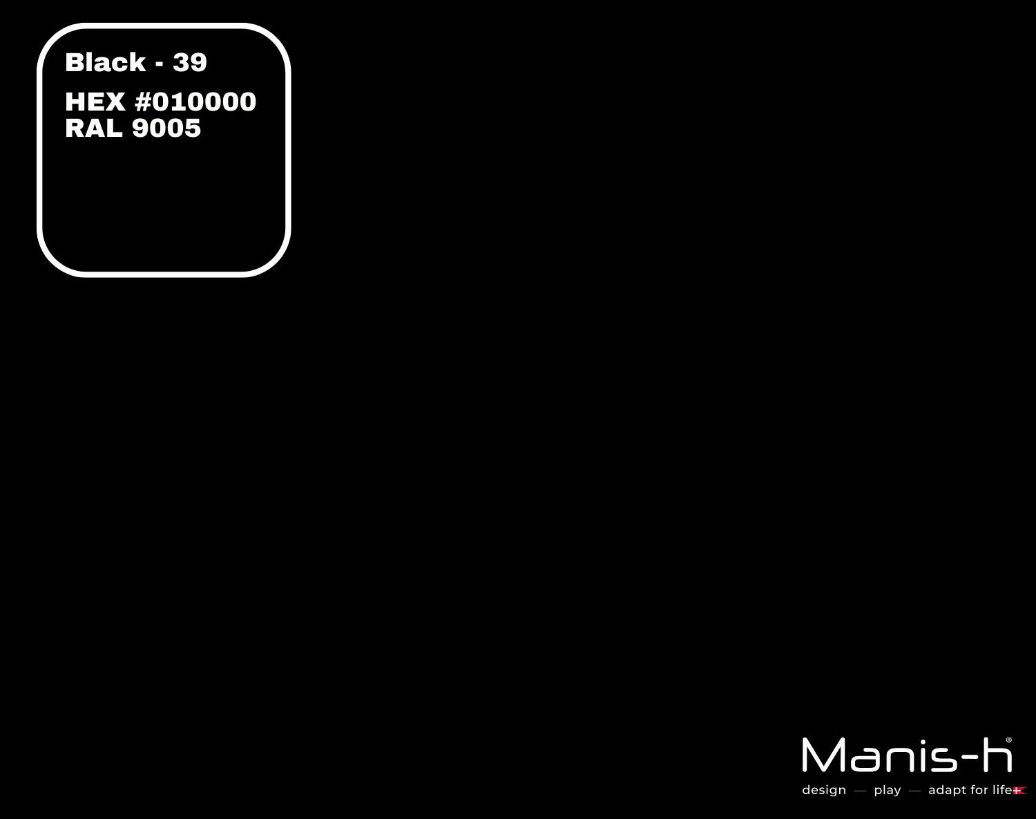 Sort farvevalg 3-i-1 stol med HEX og RAL koder