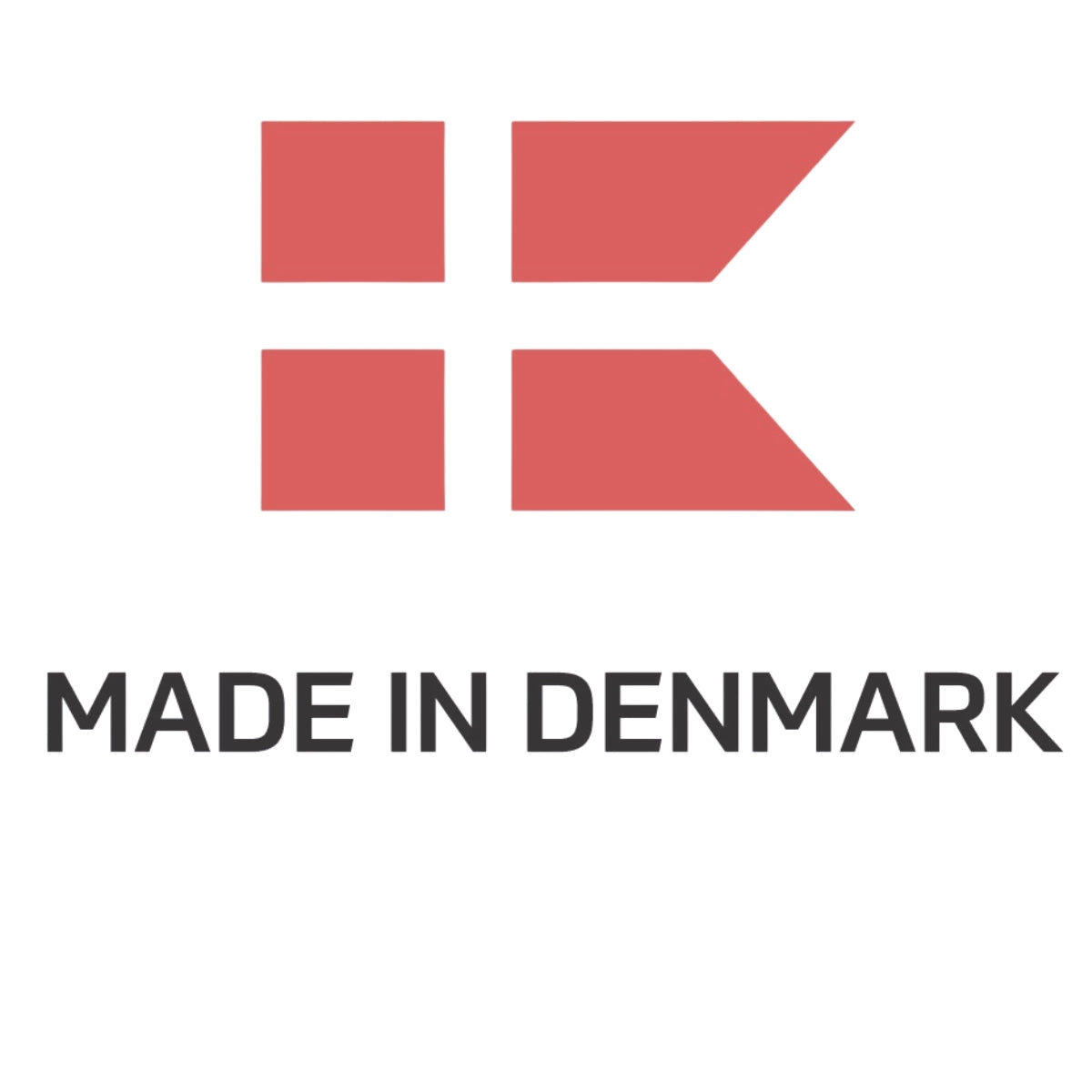 Dansk flag med teksten Made in Denmark