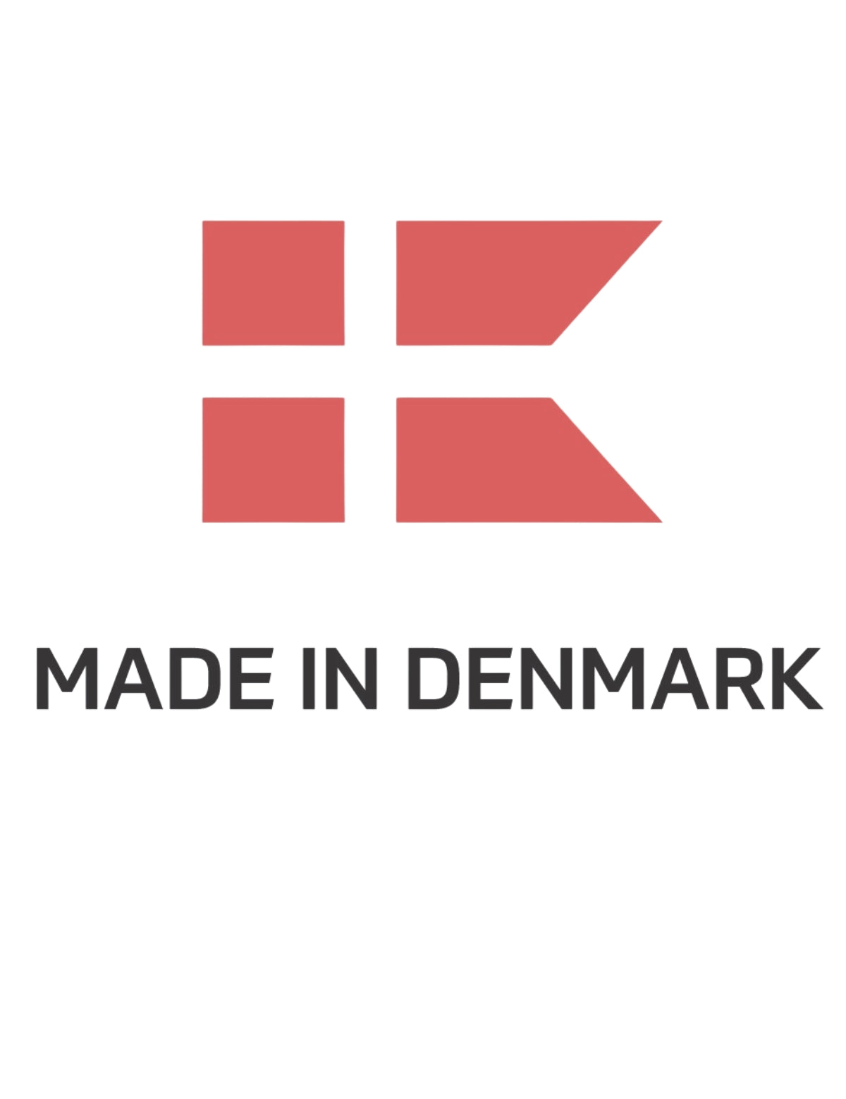 Dansk flag med teksten Made in Denmark