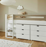 Sängstege med 51 cm ben för halvhög säng