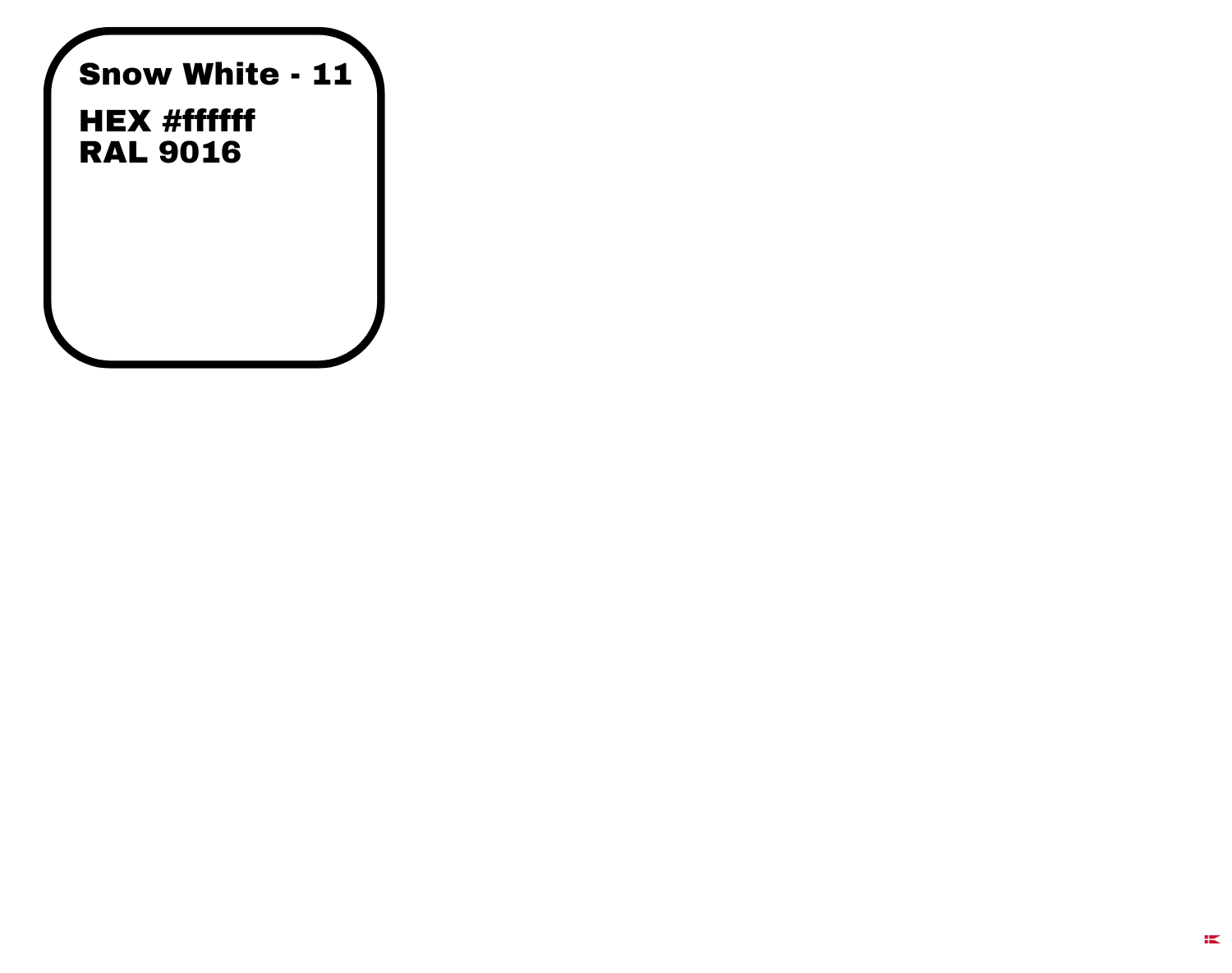 Snow White 11 farveprøve i RAL 9016 for 3-i-1 stol