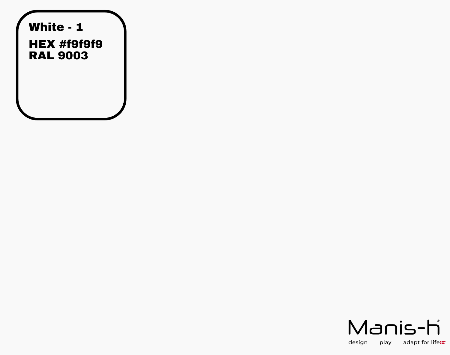 Hvid farveprøve til 3-i-1 stol med HEX #f9f9f9 og RAL 9003