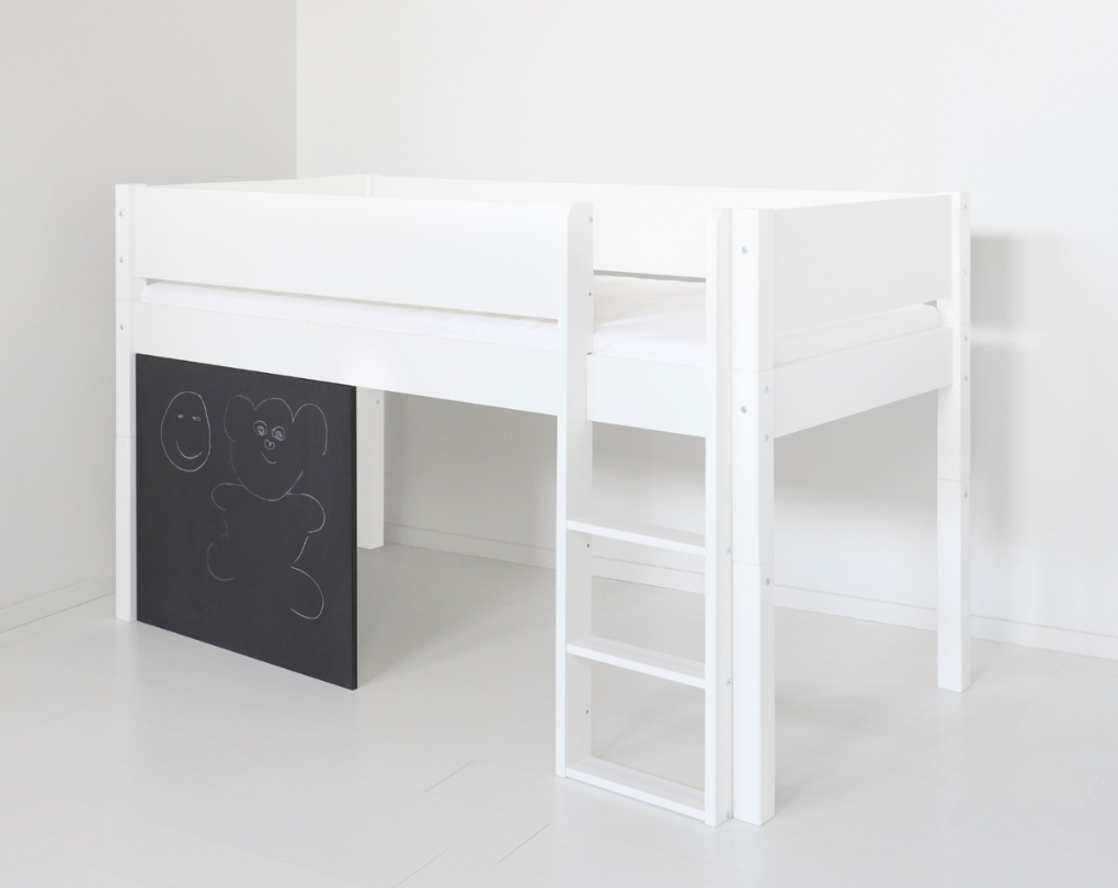 Dea halvhög barnsäng med bräda