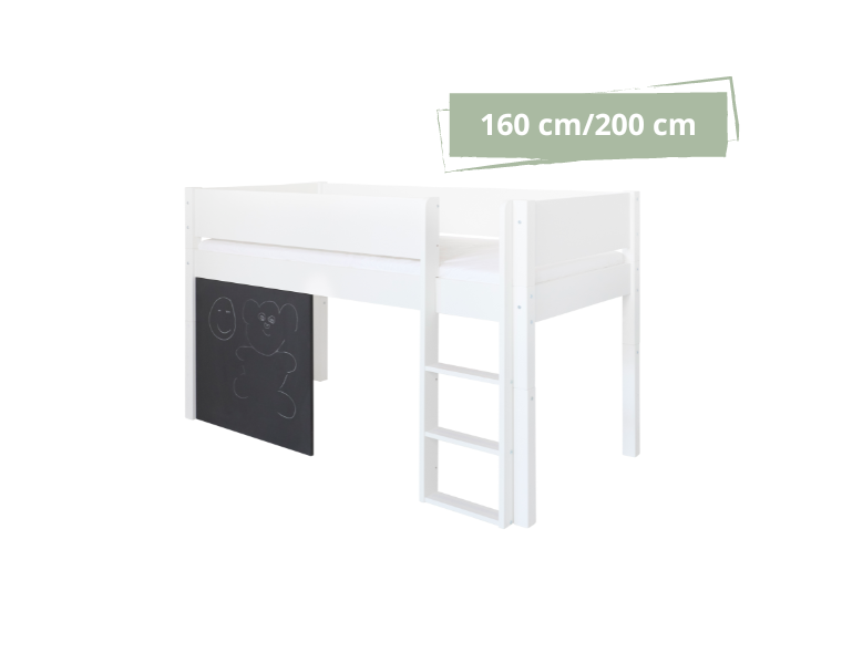 Dea halvhög barnsäng med bräda