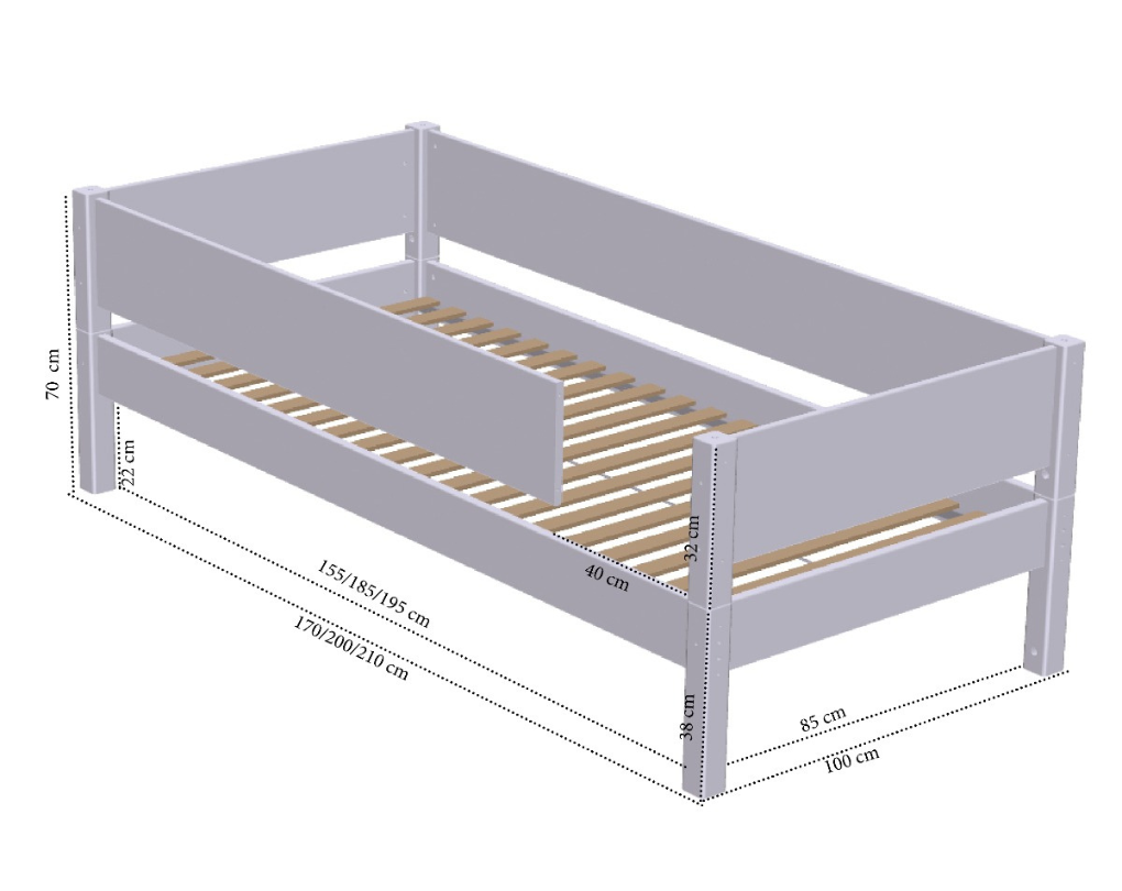Fulla hussäng med ram i bok och skärmtak i bomull