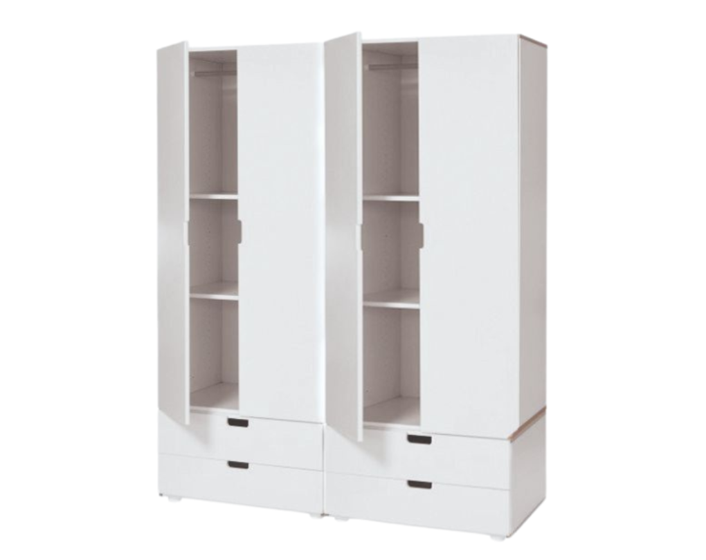 Garderobeskab til børn kombination af kommoder og skabe