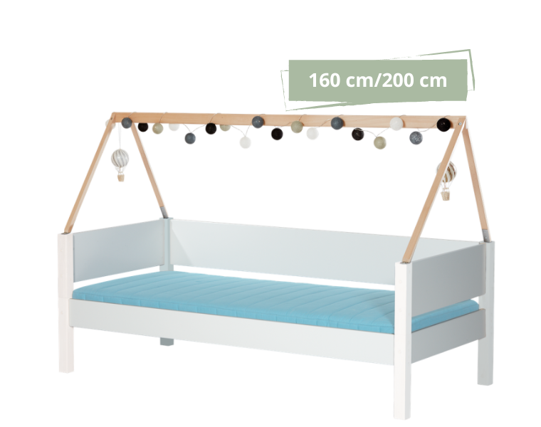 Saga barnsäng med sängram i bok