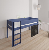 Dea halvhög barnsäng med svarta tavla - höjd barnsäng med svarta tavla - 90*160cm - Denimblå - 21