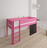 Dea halvhög barnsäng med svarta tavla - höjd barnsäng med svarta tavla - 90*200cm - Rosa - 32