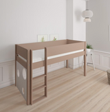 Sol halvhög barnsäng med kulbräda - höjd barnsäng med kulbräda - 90*160cm - Cafélatte - 55