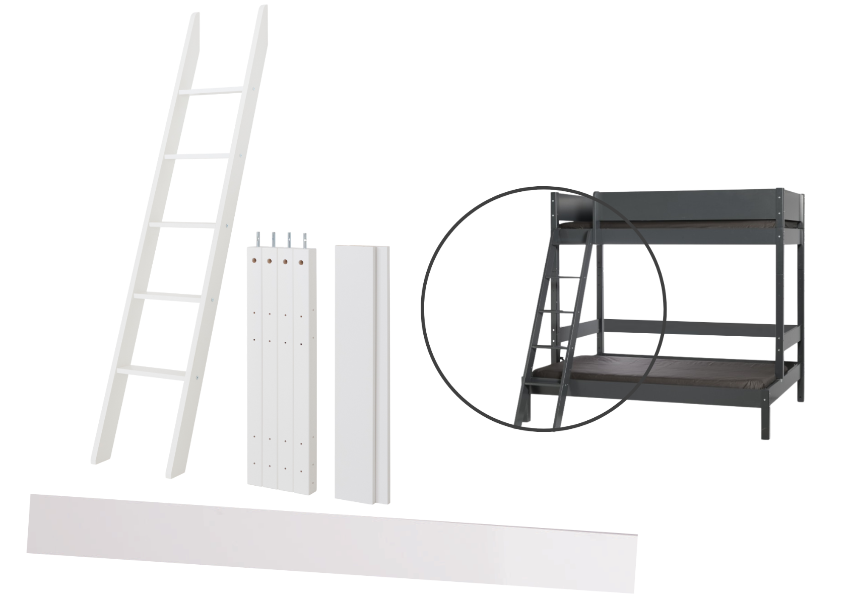Sängstege och 85 cm ben för kombinerad våningssäng