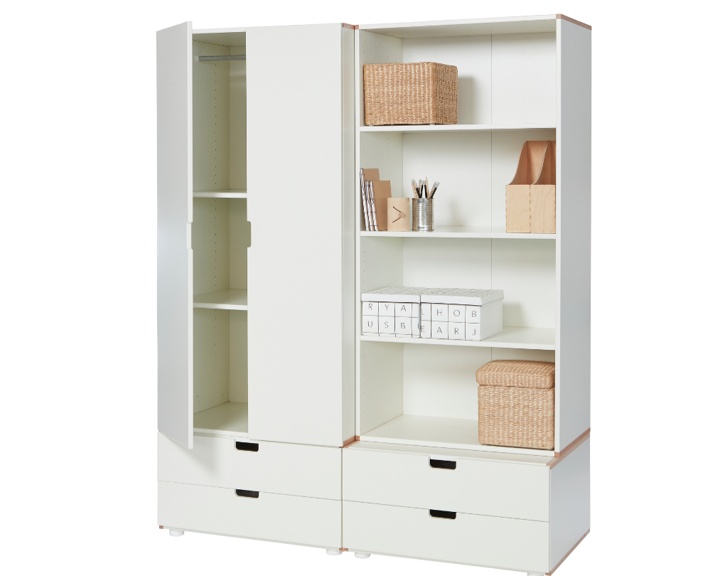 Kombi skab til børn - Cafélatte - 55